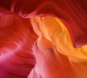 color hues of eroded stone, antelope canyon