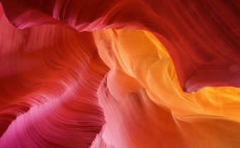 color hues of eroded stone, antelope canyon